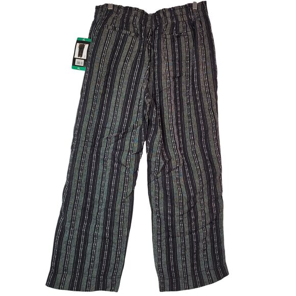 Briggs Women's Linen Blend Pull-On Pants Black Stripe Size X-Large - Picture 2 of 15